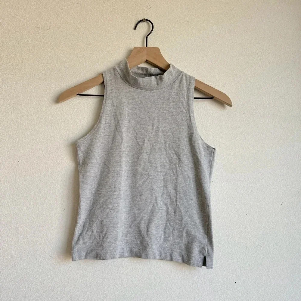 Farm Rio cropped mockneck cotton tank gray
Size M